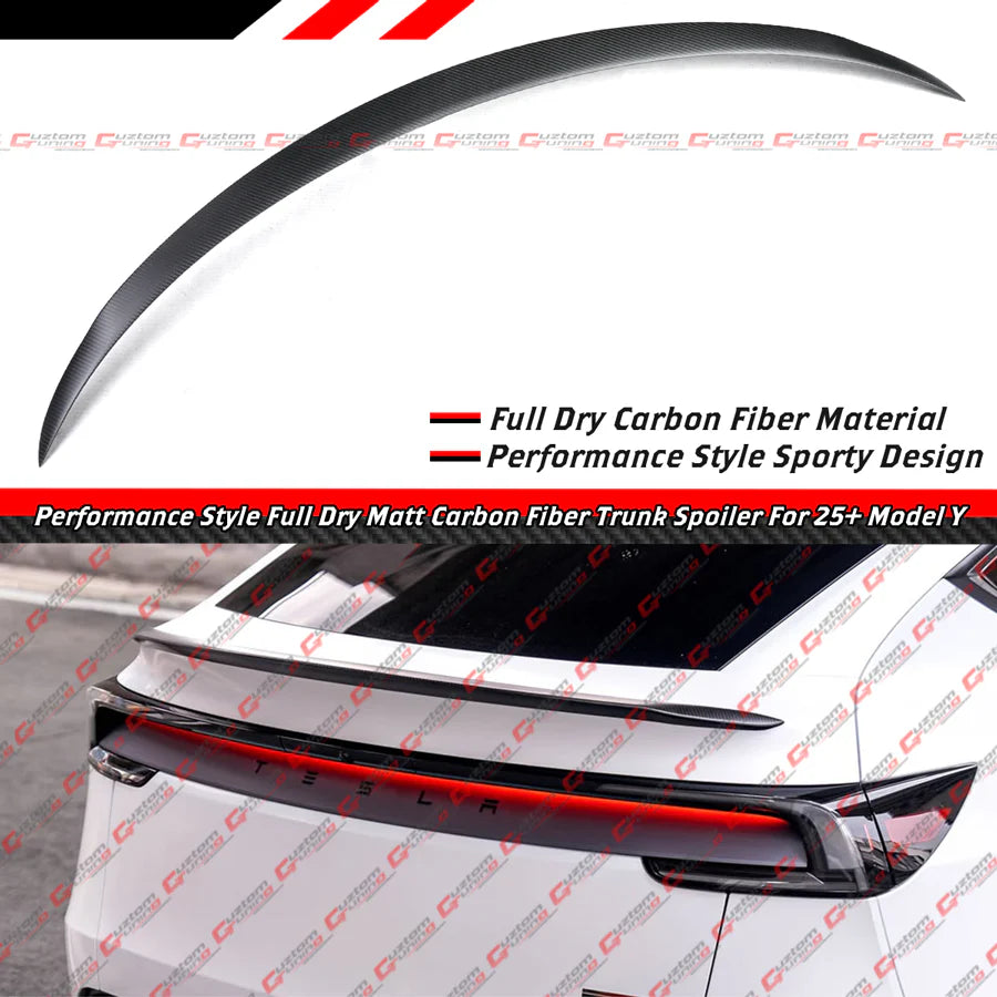 Performance Style Full Carbon Fiber Trunk Spoiler [2025-2026 Tesla Model Y Juniper]