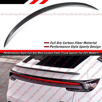 Performance Style Full Carbon Fiber Trunk Spoiler [2025-2026 Tesla Model Y Juniper]