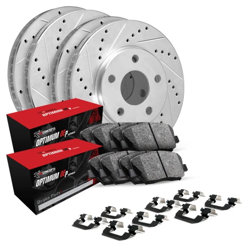 2012-2015 Honda Civic Silver Drilled & Slotted Brake Kits