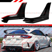 MU Style Gloss Black Rear Bumper Corner Spats [2023-2025 Honda Civic Type-R FL5]