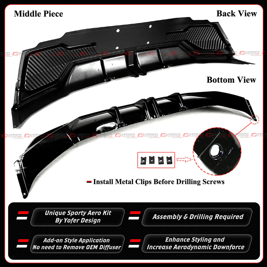 Yofer Design Rear Bumper Diffuser [2025-2026 Tesla Model Y Juniper Premium]