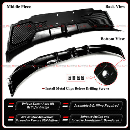 Yofer Design Rear Bumper Diffuser [2025-2026 Tesla Model Y Juniper Premium]