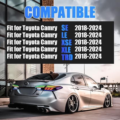 Toyota Camry 2018-2024 Rectilinear LED Tail Lights
