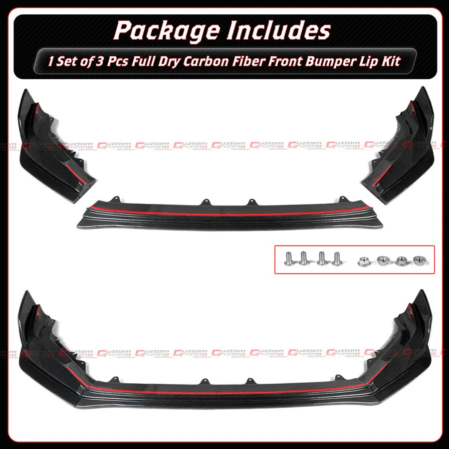 MM Style Full Carbon Fiber Front Bumper Lip [2023-2025 Honda Civic Type-R FL5]