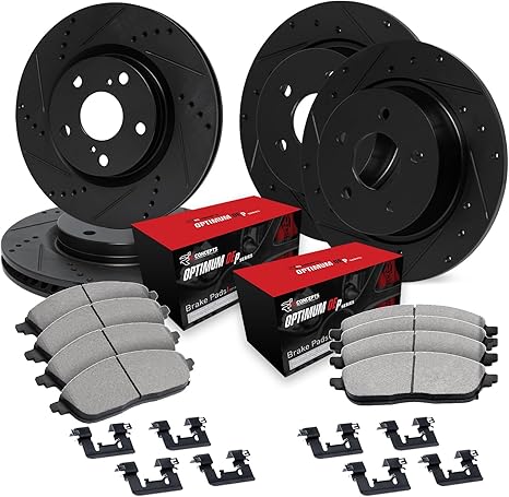 Front and Rear Brake Kit For 2023-2025 Acura Integra, 2022-2025 Honda Civic| Drilled Slotted