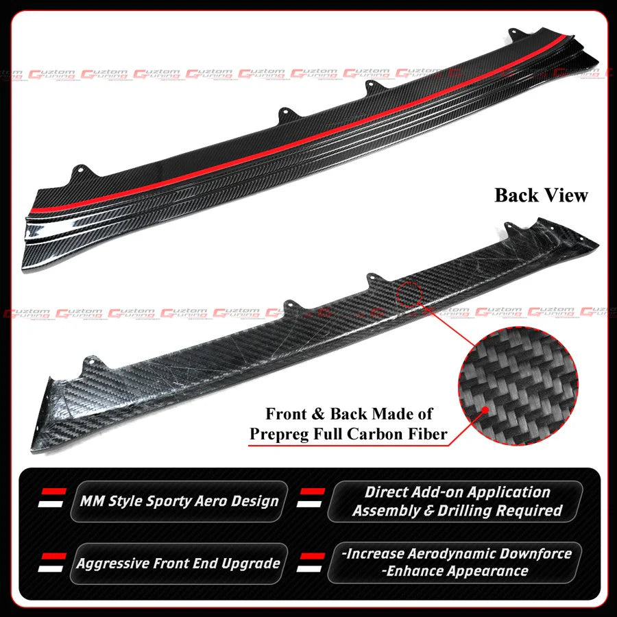 MM Style Full Carbon Fiber Front Bumper Lip [2023-2025 Honda Civic Type-R FL5]