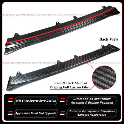 MM Style Full Carbon Fiber Front Bumper Lip [2023-2025 Honda Civic Type-R FL5]