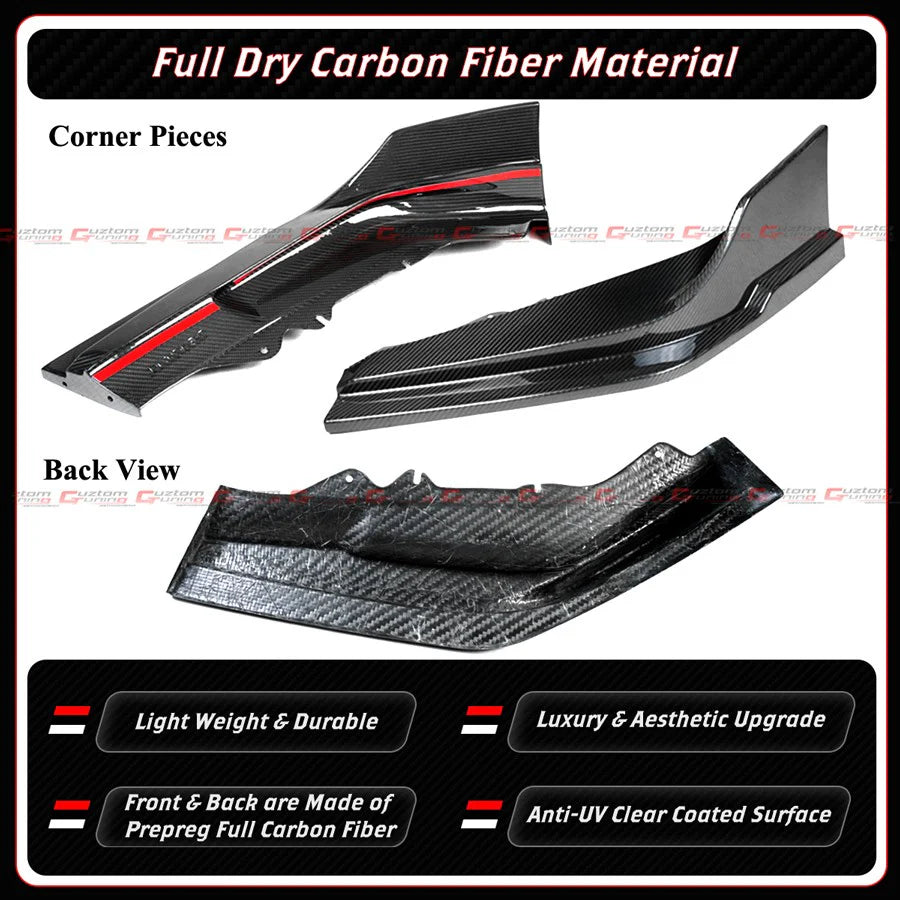 MM Style Full Carbon Fiber Front Bumper Lip [2023-2025 Honda Civic Type-R FL5]