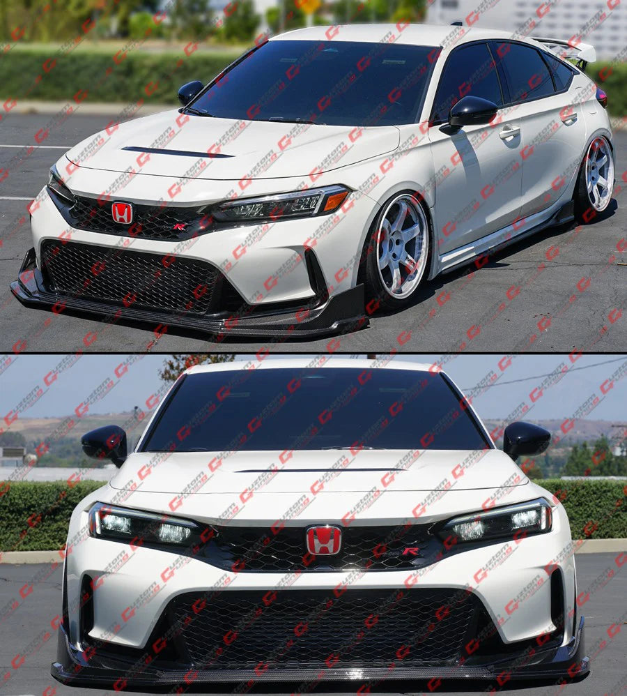 MM Style Full Carbon Fiber Front Bumper Lip [2023-2025 Honda Civic Type-R FL5]