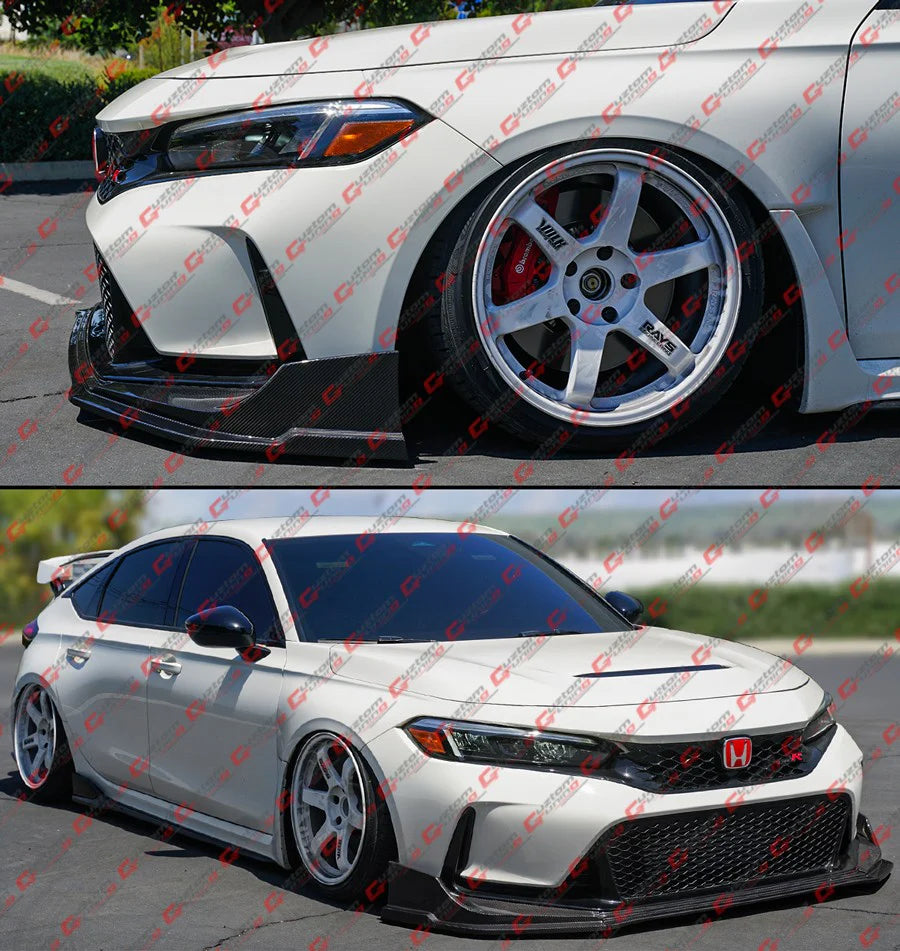 MM Style Full Carbon Fiber Front Bumper Lip [2023-2025 Honda Civic Type-R FL5]