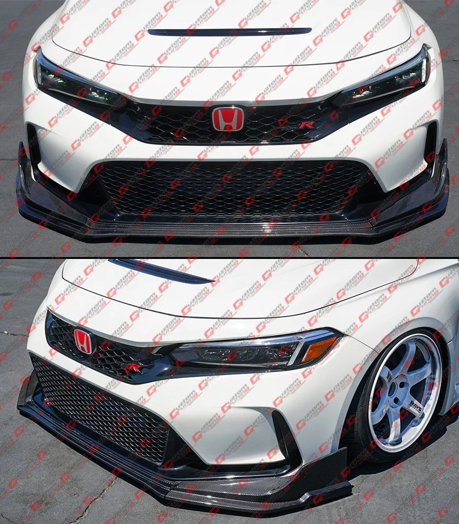 MM Style Full Carbon Fiber Front Bumper Lip [2023-2025 Honda Civic Type-R FL5]