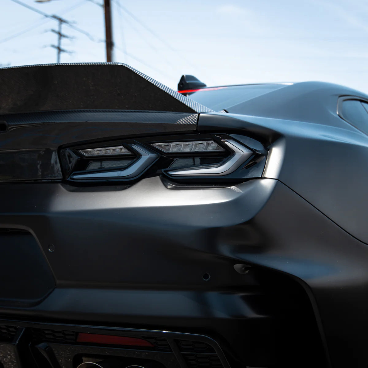 2016-2024 Camaro Type-X Double Sided Gloss Carbon Fiber Trunk W/ Integrated Spoiler
