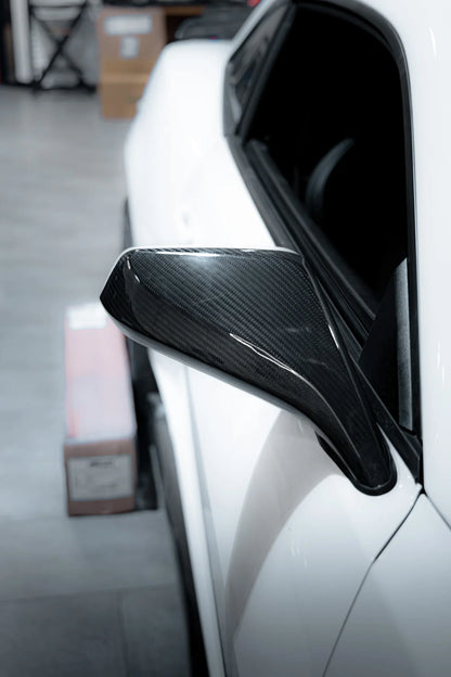 2010-2015 Chevy Camaro Carbon Fiber Mirror Caps Replacement Pair