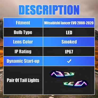 Mitsubishi Lancer/EVO 2008-2020 LED Tail Lights