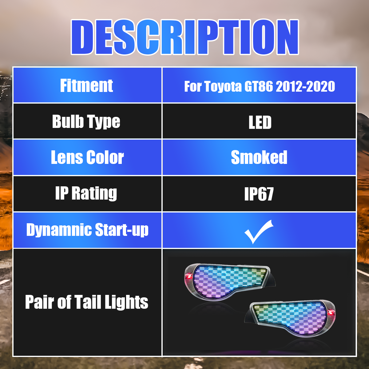 Scion FR-S 2012-2020 Digital LED Tail Lights