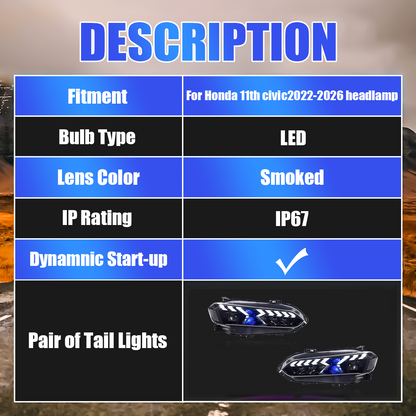 Honda Civic 2022-2026 LED Headlights