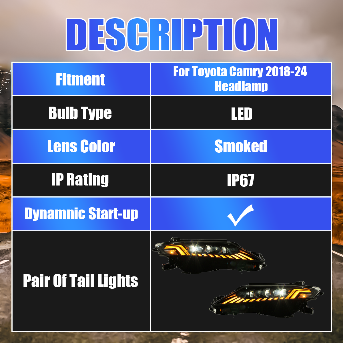 Toyota Camry 2018-2024 LED Headlights