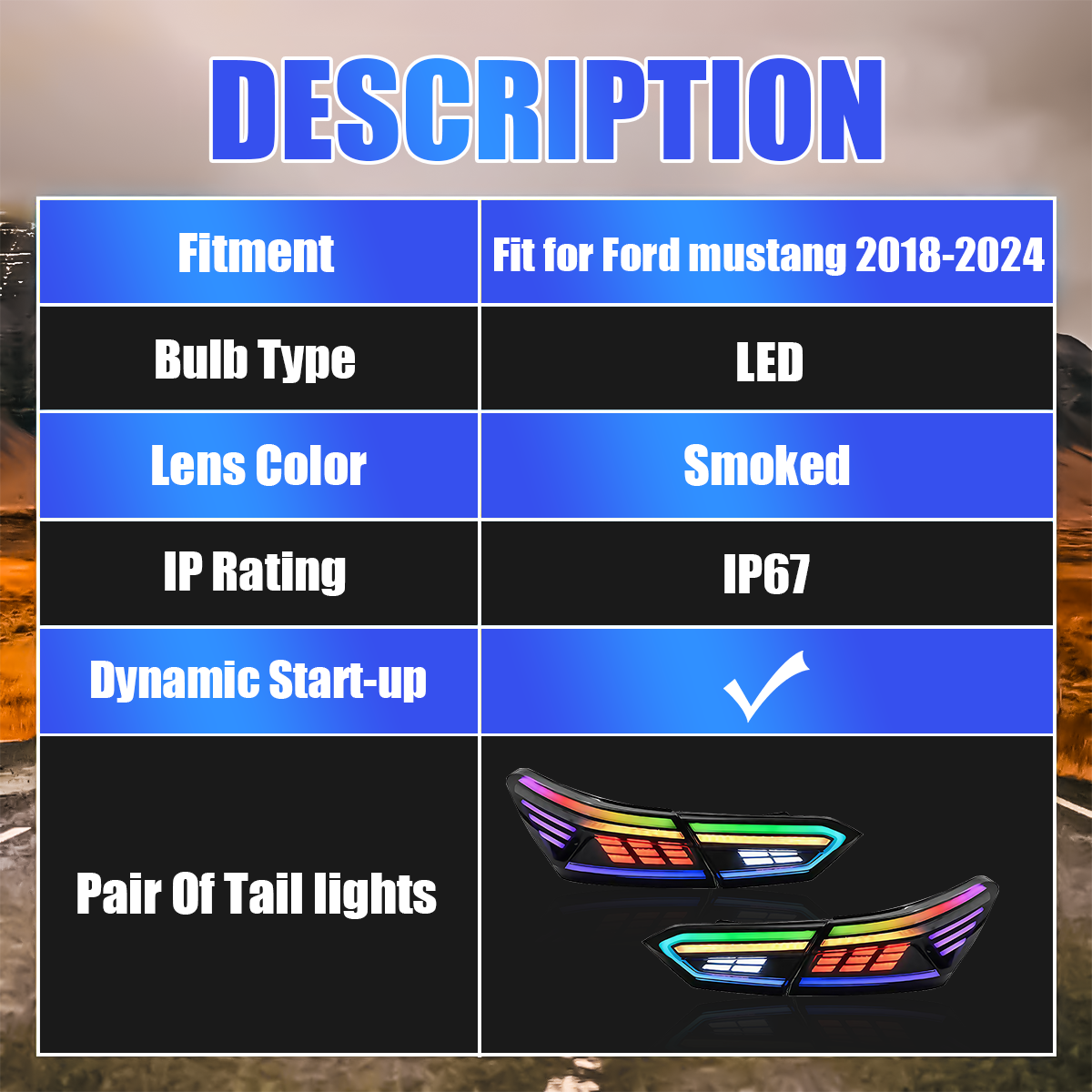 Toyota Camry 2018-2024 Rectilinear LED Tail Lights