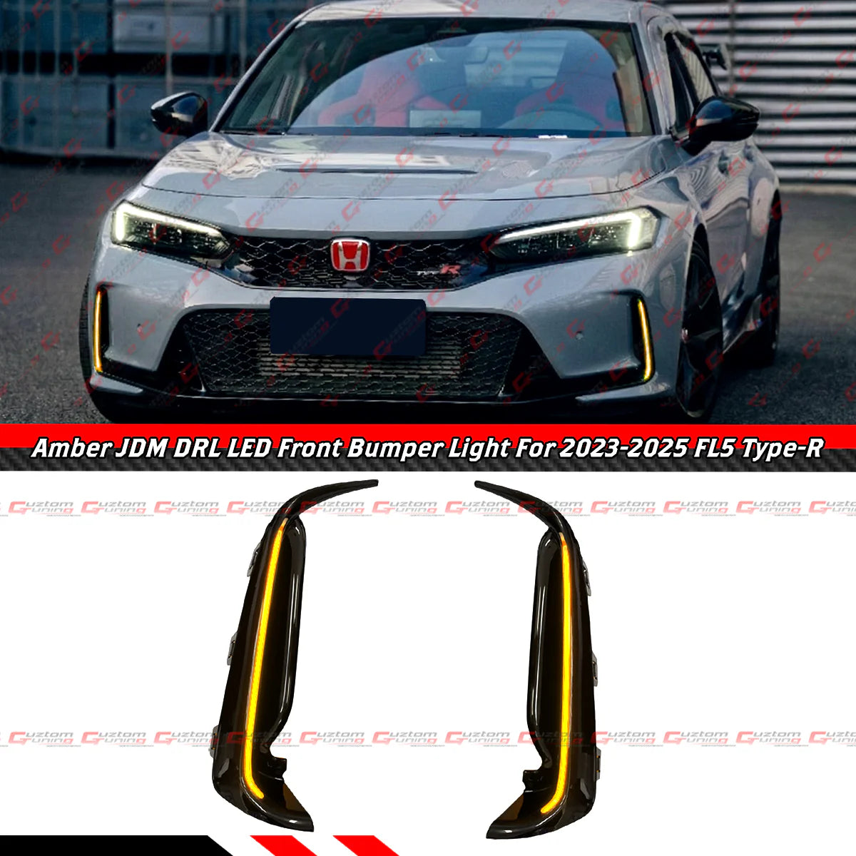 JDM Style Front Bumper LED DRL Light Bar [2023-2025 Honda Civic Type-R FL5]