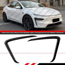 Glossy Black Front Bumper Fog Light Trim Garnish [2025-2026 Tesla Model Y Juniper]