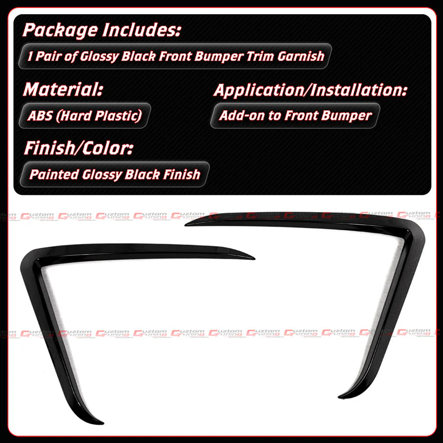 Glossy Black Front Bumper Fog Light Trim Garnish [2025-2026 Tesla Model Y Juniper]