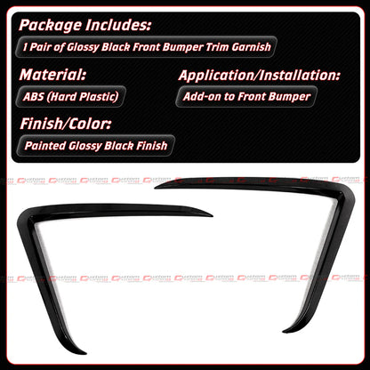 Glossy Black Front Bumper Fog Light Trim Garnish [2025-2026 Tesla Model Y Juniper]