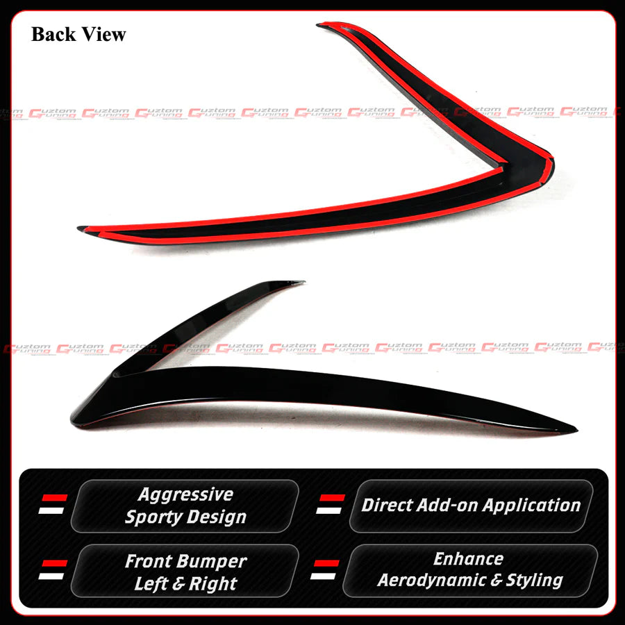 Glossy Black Front Bumper Fog Light Trim Garnish [2025-2026 Tesla Model Y Juniper]