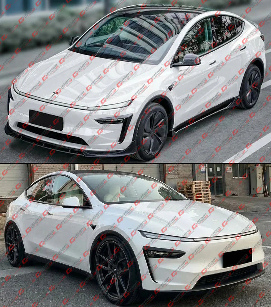 Glossy Black Front Bumper Fog Light Trim Garnish [2025-2026 Tesla Model Y Juniper]