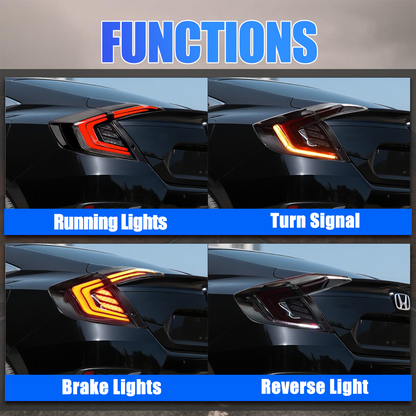 Honda Civic Sedan 2016-2021 LED Tail Lights