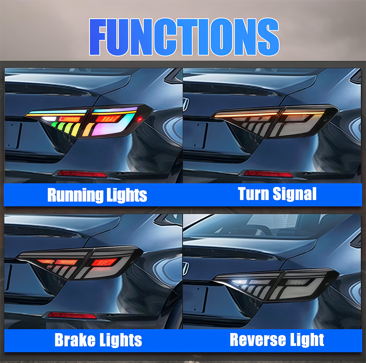 Honda Civic Sedan 2022-2026 RGB LED Tail Lights