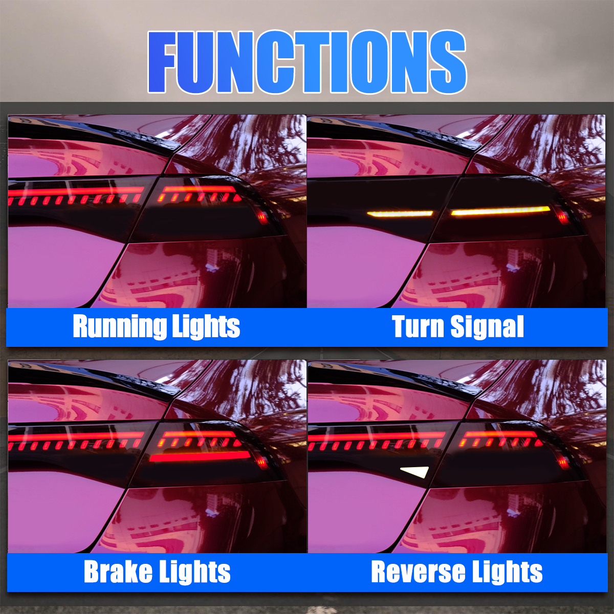 Honda Accord 2023-2026 Smoked LED Tail Lights