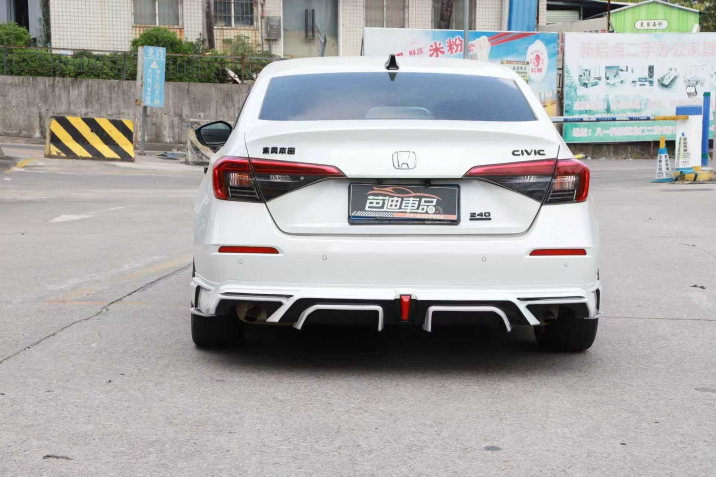 2022-2025  11th Gen Honda Civic Sedan3pc Color Matched  Diffuser with LED 3rd Brake Light and Side Spats
