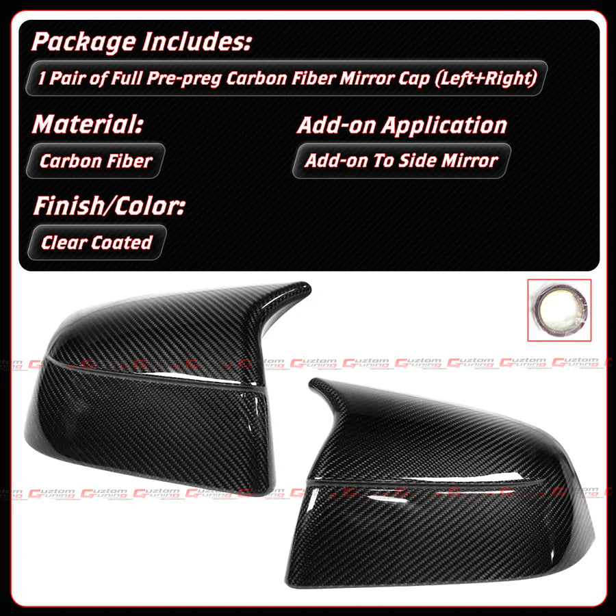 M Style Full Carbon Fiber Side Mirror Cover Caps [2025-2026 Tesla Model Y Juniper]