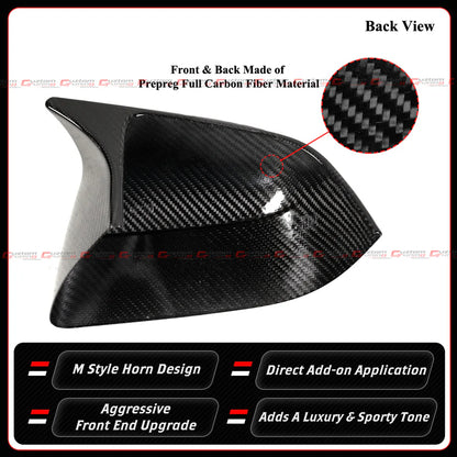 M Style Full Carbon Fiber Side Mirror Cover Caps [2025-2026 Tesla Model Y Juniper]