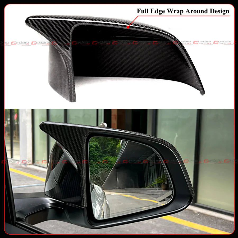 M Style Full Carbon Fiber Side Mirror Cover Caps [2025-2026 Tesla Model Y Juniper]
