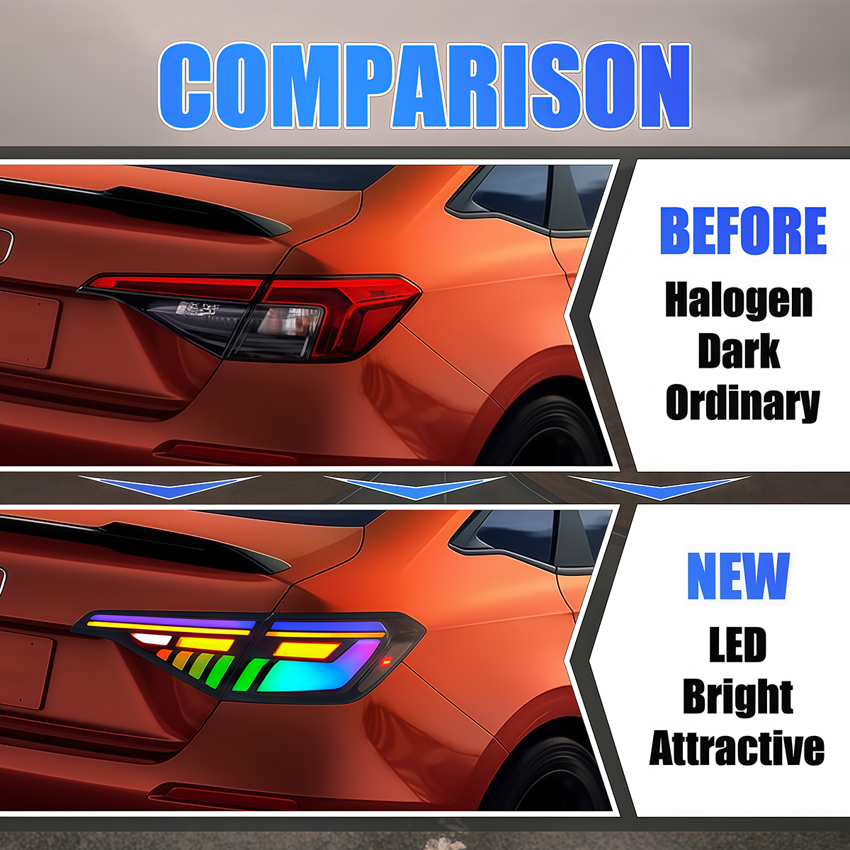 Honda Civic Sedan 2022-2026 RGB LED Tail Lights