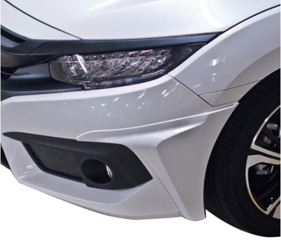 Front Bumper Lip + Side Caps for Honda Civic Coupe Sedan 2016-2018 GT