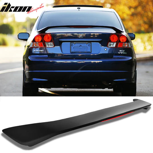 Trunk Spoiler for Honda Civic Sedan 2001-2005 Factory Style MATT BLACK