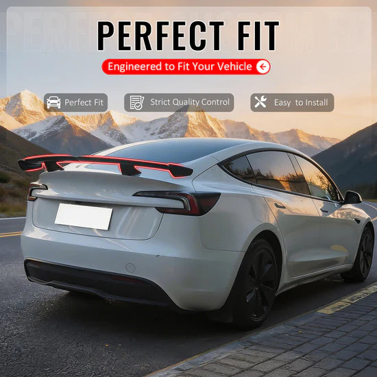 2017-2026 Tesla Model 3 54'' PRO Style Gloss Black Rear Trunk Spoiler Wing Lip ABS - GLOSS BLACK