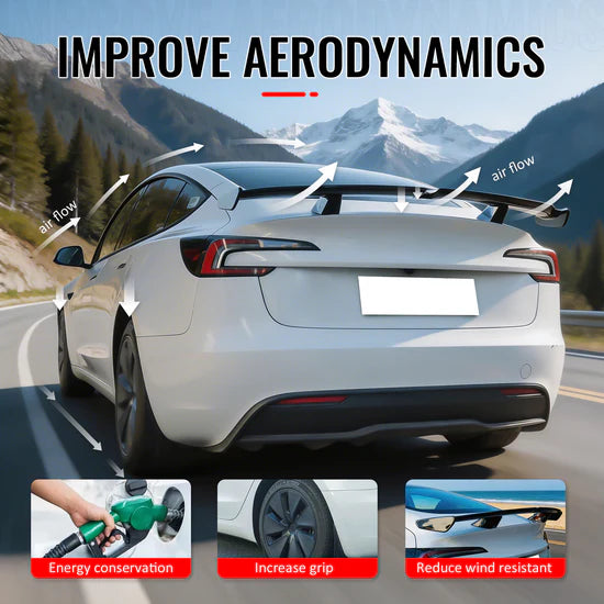 2017-2026 Tesla Model 3 54'' PRO Style Gloss Black Rear Trunk Spoiler Wing Lip ABS - GLOSS BLACK