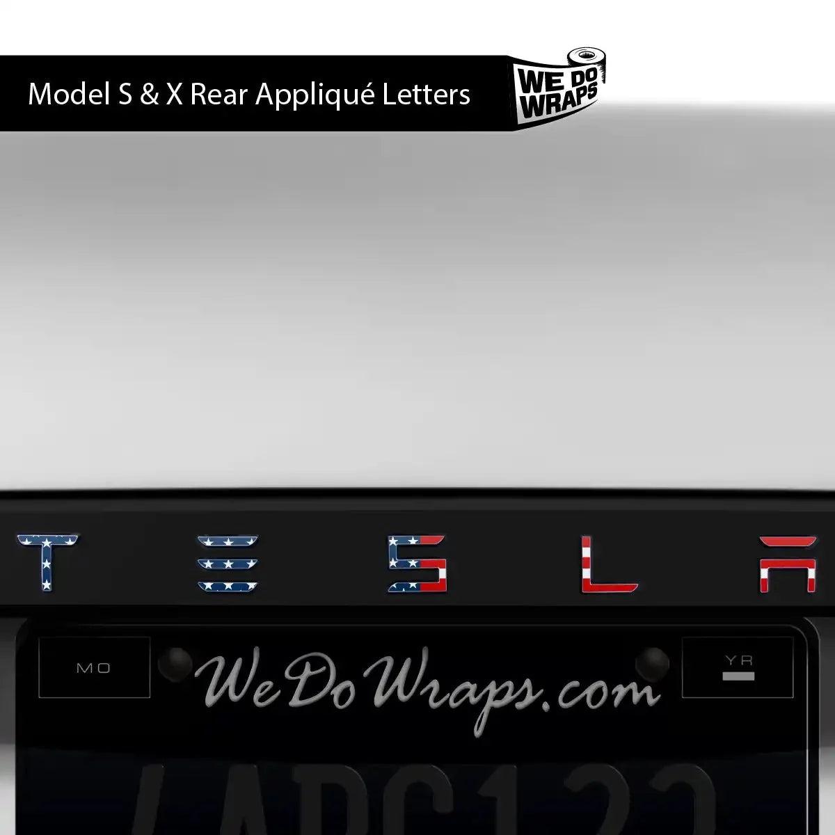 American Flag Tesla Emblem Decals (Front + Back) | Model S