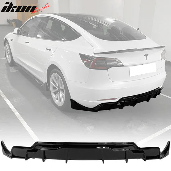 Rear Diffuser with Aprons for Tesla Model 3 2017-2024