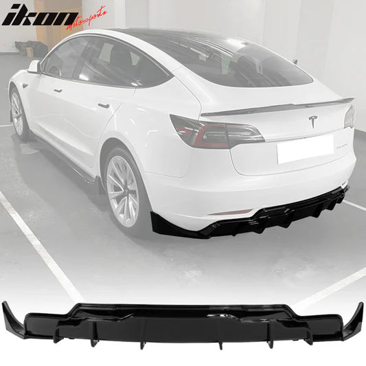 Rear Diffuser with Aprons for Tesla Model 3 2017-2024
