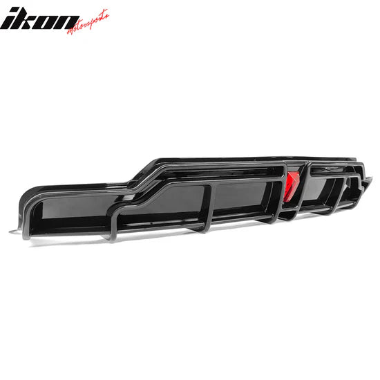 2017-2024 Tesla Model 3 IKON Style Rear Diffuser W/ LED PP - GLOSS BLACK
