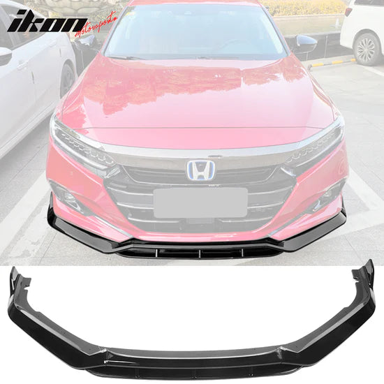 2021-2022 Honda Accord V2 Style Front Bumper Lip Spoiler 4PCS PP GLOSS BLACK
