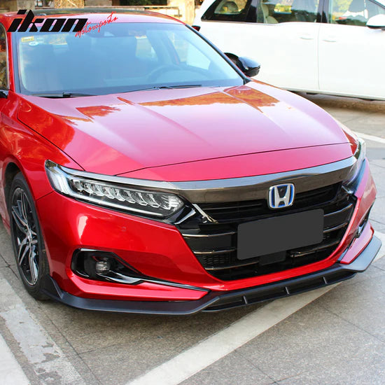 2021-2022 Honda Accord V2 Style Front Bumper Lip Spoiler 4PCS PP GLOSS BLACK