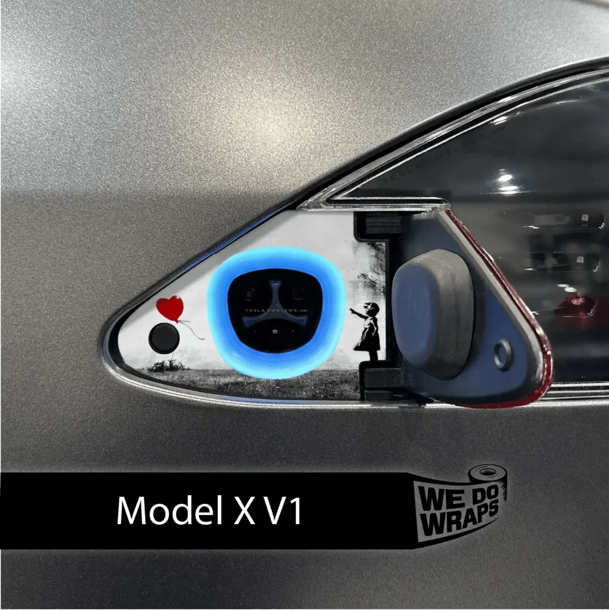 Girl with Balloon Tesla Charge Port Wrap | Model X