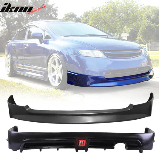 Front Lip Rear Lip for Honda Civic 2006-2008 MUG with 3rd Brake Light PU PP