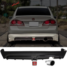 Rear Bmuper Lip for Honda Civic 2006-2011 LED 3RD Brake Light Muffler Tip - UNPAINTED