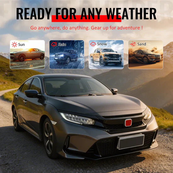 2016-2021 Honda Civic Type R Style Unpainted Black PP Replacement Conversion Bodykit with Upper and Lower Grille